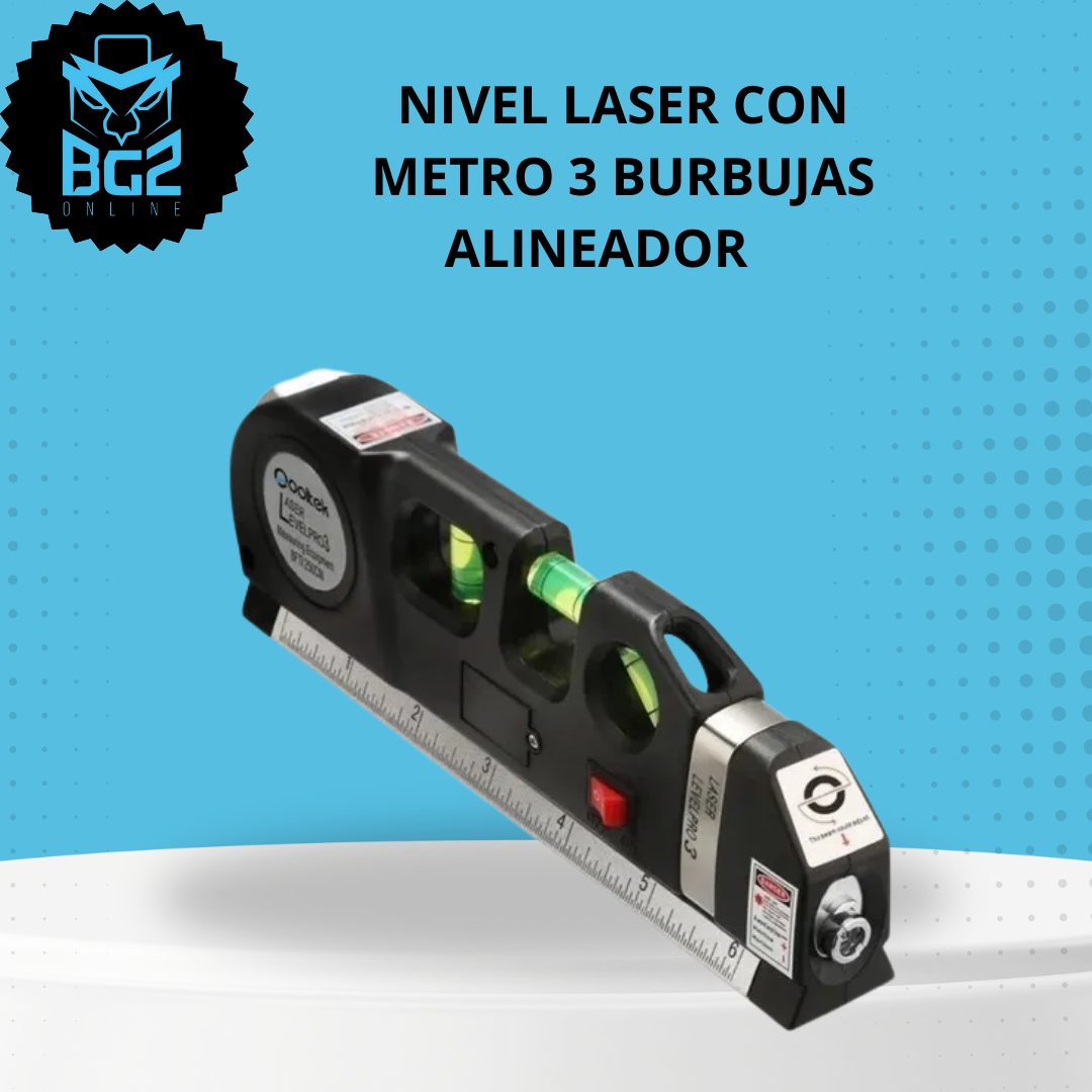 NIVEL LAZER CON METRO 3 BURBUJAS ALINEA